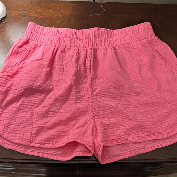 bobi Pants - bobi High Waist Coral Pink Women's Shorts